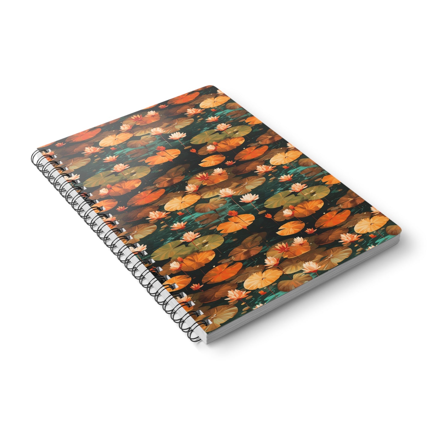 Orange Lotus Whisper: Autumn on the Water - Notebook (A5)