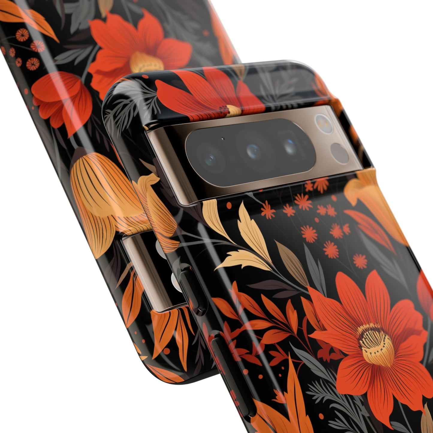 Autumn Blossom Noir: A Dark Floral Canvas Tough Case