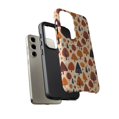 Terracotta Tree Tapestry: A Playful Autumn Mosaic - Tough Phone Case