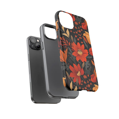 Autumn Blossom Noir: A Dark Floral Canvas Tough Case