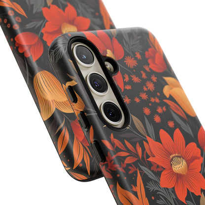 Autumn Blossom Noir: A Dark Floral Canvas Tough Case