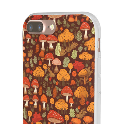 Autumn Spore Wonderland: Enchanting Mushroom and Leaf Designs - Flexible Phone Case