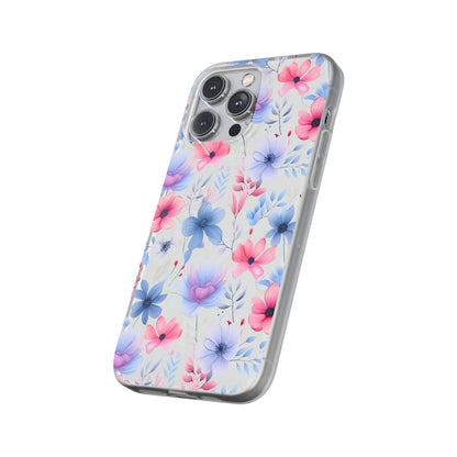 Floral Whispers - Soft Hues of Violets, Pinks, and Blues - Flexi Phone Case Phone Case Pattern Symphony   