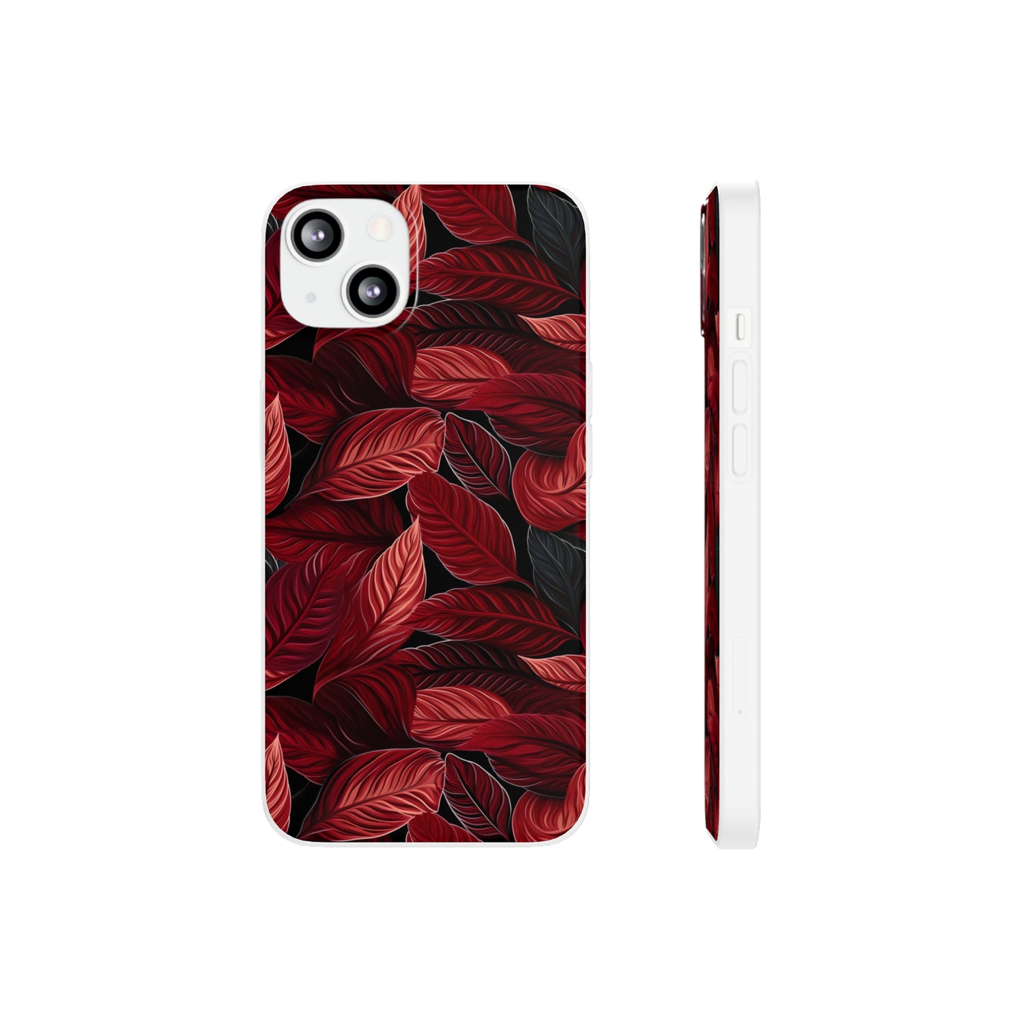 Scarlet Whispers: Lush Autumn Colours in Botanical Bliss - Flexible Phone Case