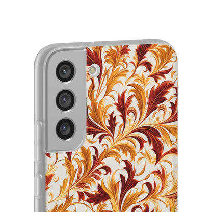 Swirling Autumn: Vortexes of Fall Foliage in Gold and Bronze - Flexible Phone Case