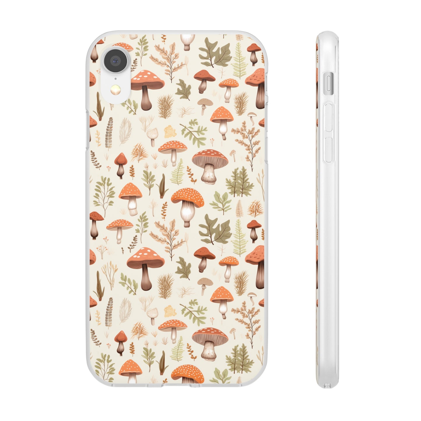 Mushroom Haven - Autumnal Tones Botanical illustration - Flexible Phone Case