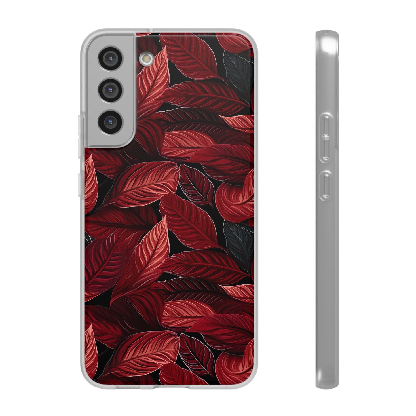 Scarlet Whispers: Lush Autumn Colours in Botanical Bliss - Flexible Phone Case