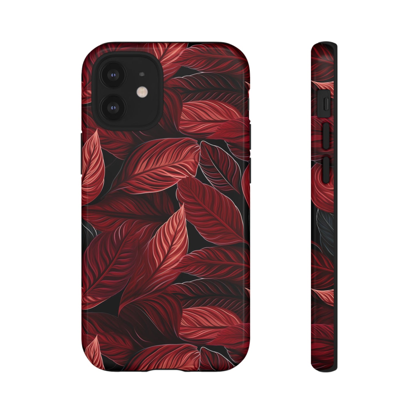 Scarlet Whispers: Lush Autumn Colours in Botanical Bliss - Tough Phone Case