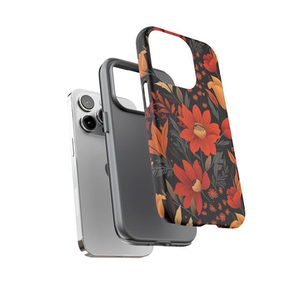 Autumn Blossom Noir: A Dark Floral Canvas Tough Case