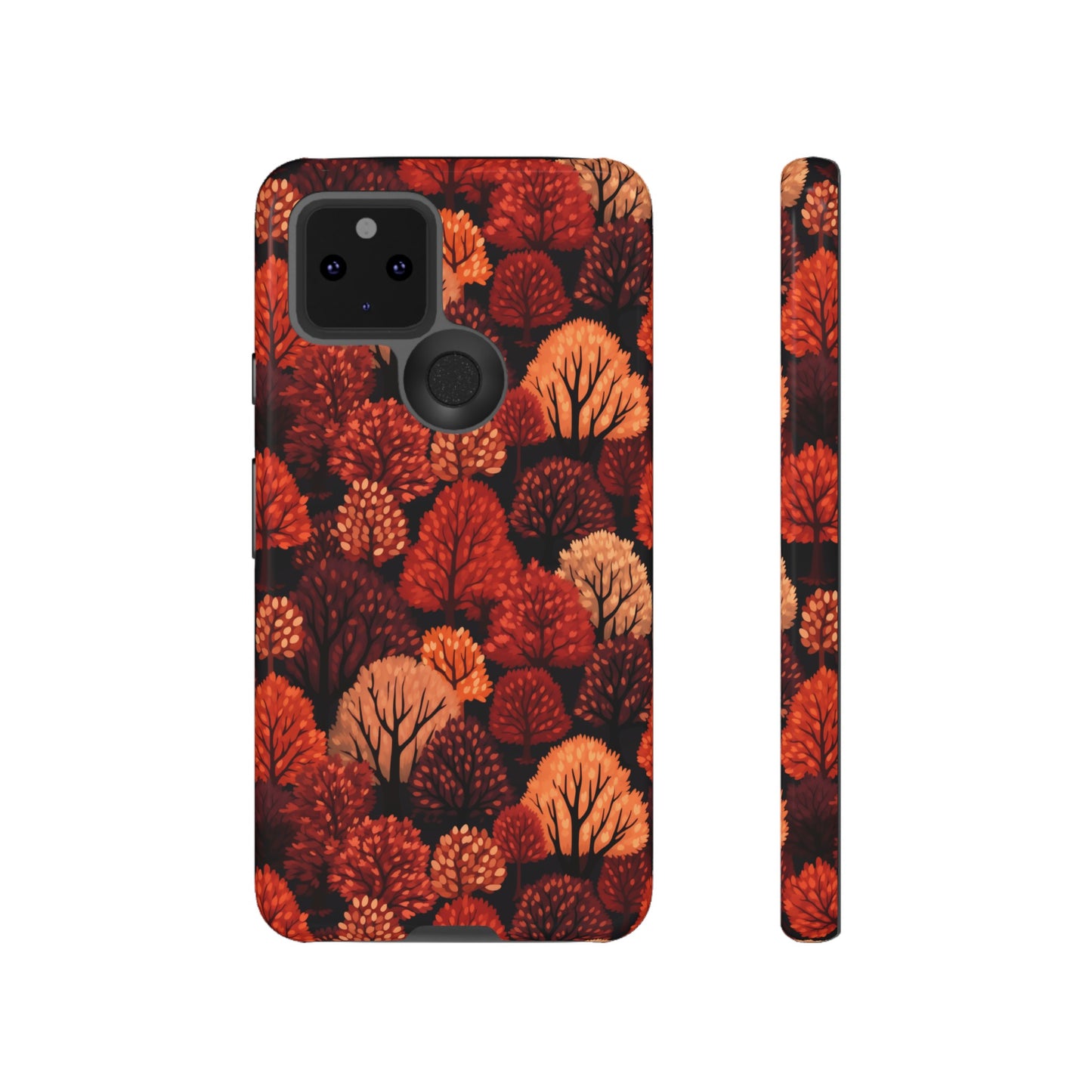 Crimson Forest: Autumn Trees in Vibrant Detail - Tough Phone Case