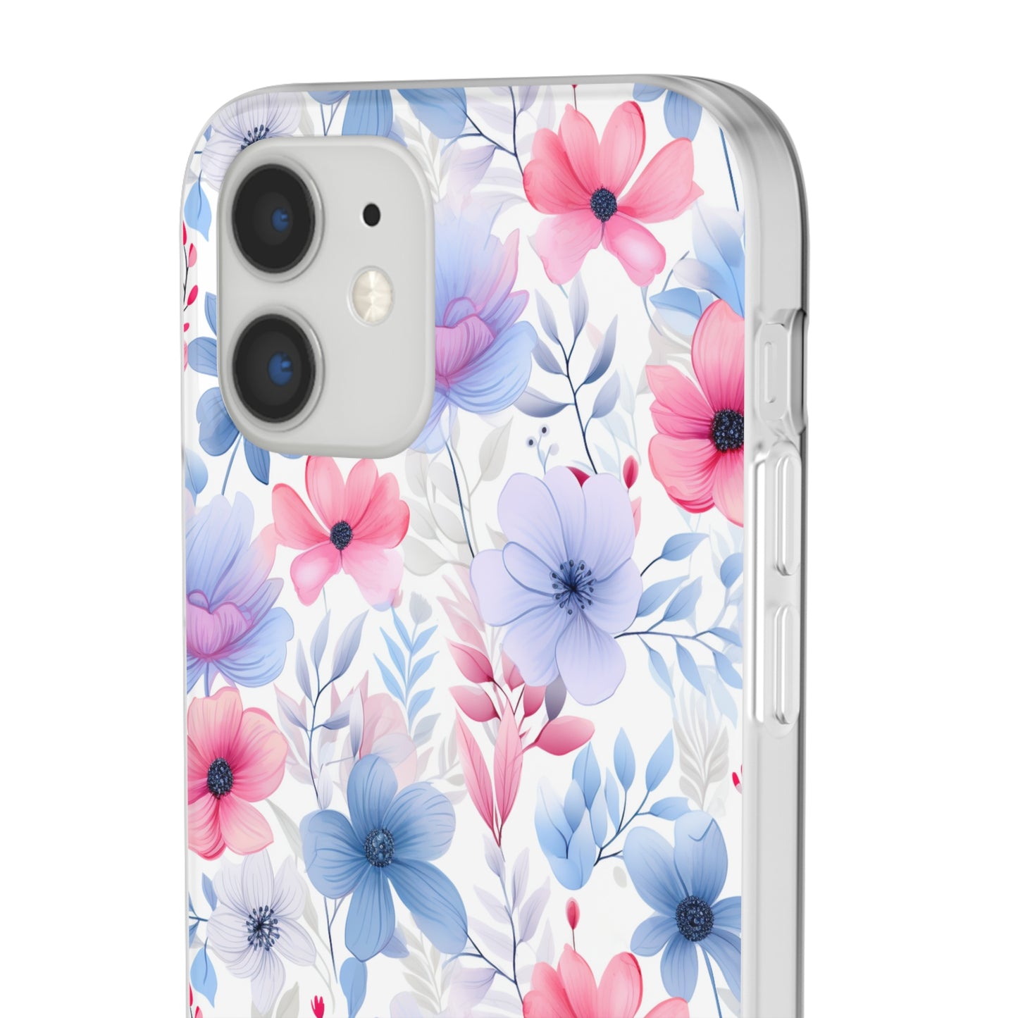 Floral Whispers - Soft Hues of Violets, Pinks, and Blues - Flexi Phone Case Phone Case Pattern Symphony   