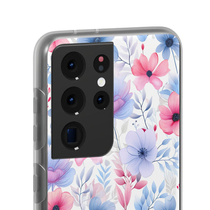 Floral Whispers - Soft Hues of Violets, Pinks, and Blues - Flexi Phone Case Phone Case Pattern Symphony   