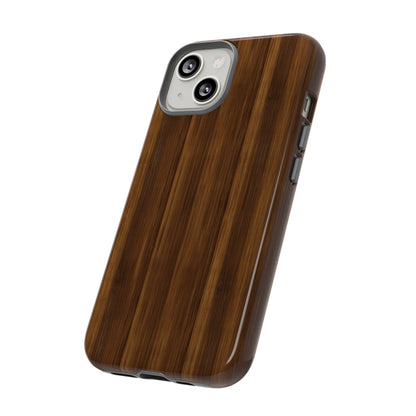 Luxurious Faux Dark Walnut Essence Phone Case - Rich and Refined Natural Wood Design - Tough Cases