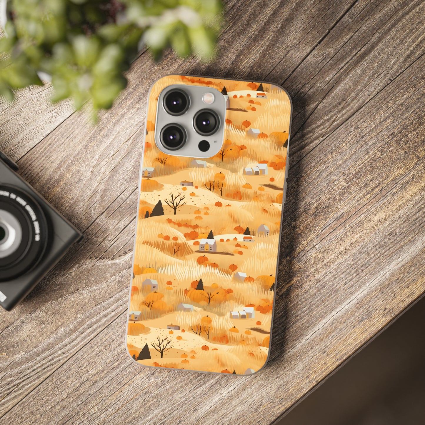 Harvest Homestead: Whimsical Autumn Villages - Flexible Phone Case