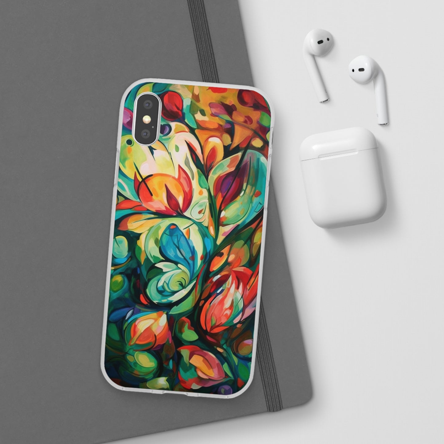 Spring Flourish Phone Case - Artistic Floral Elegance - Spring Collection - Flexi Cases Phone Case Pattern Symphony iPhone X with gift packaging  