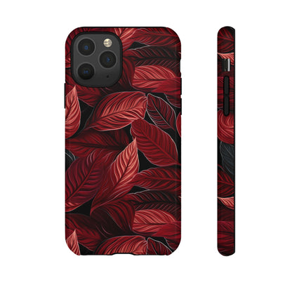 Scarlet Whispers: Lush Autumn Colours in Botanical Bliss - Tough Phone Case