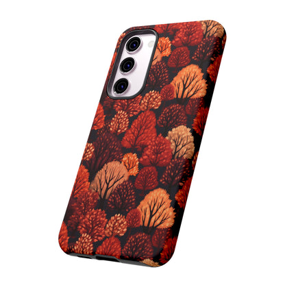 Crimson Forest: Autumn Trees in Vibrant Detail - Tough Phone Case