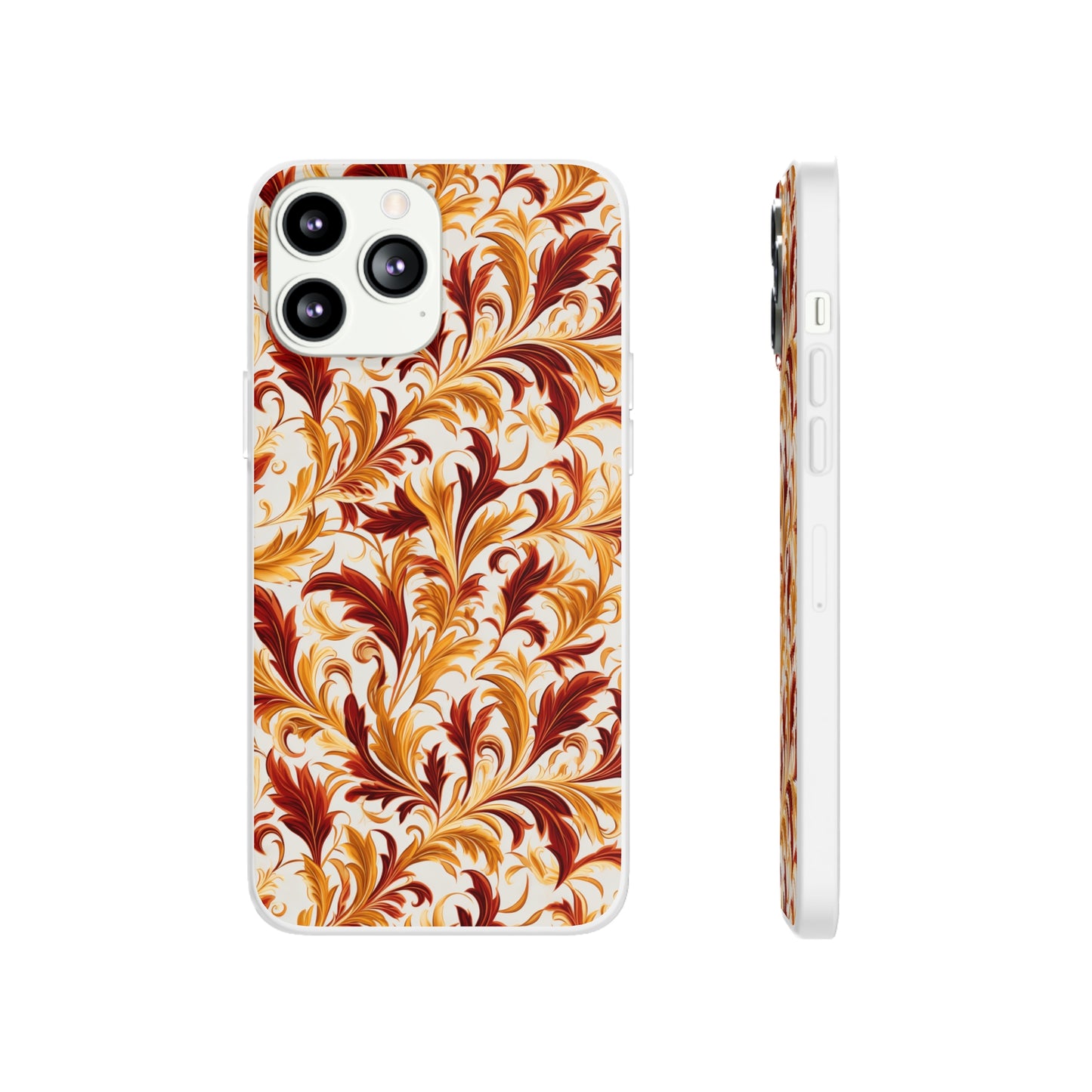 Swirling Autumn: Vortexes of Fall Foliage in Gold and Bronze - Flexible Phone Case