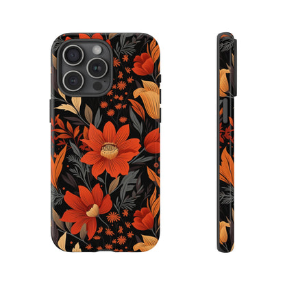 Autumn Blossom Noir: A Dark Floral Canvas Tough Case