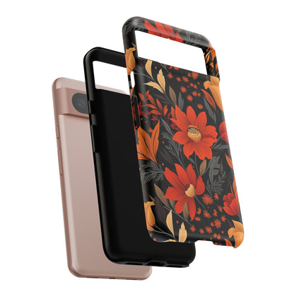 Autumn Blossom Noir: A Dark Floral Canvas Tough Case