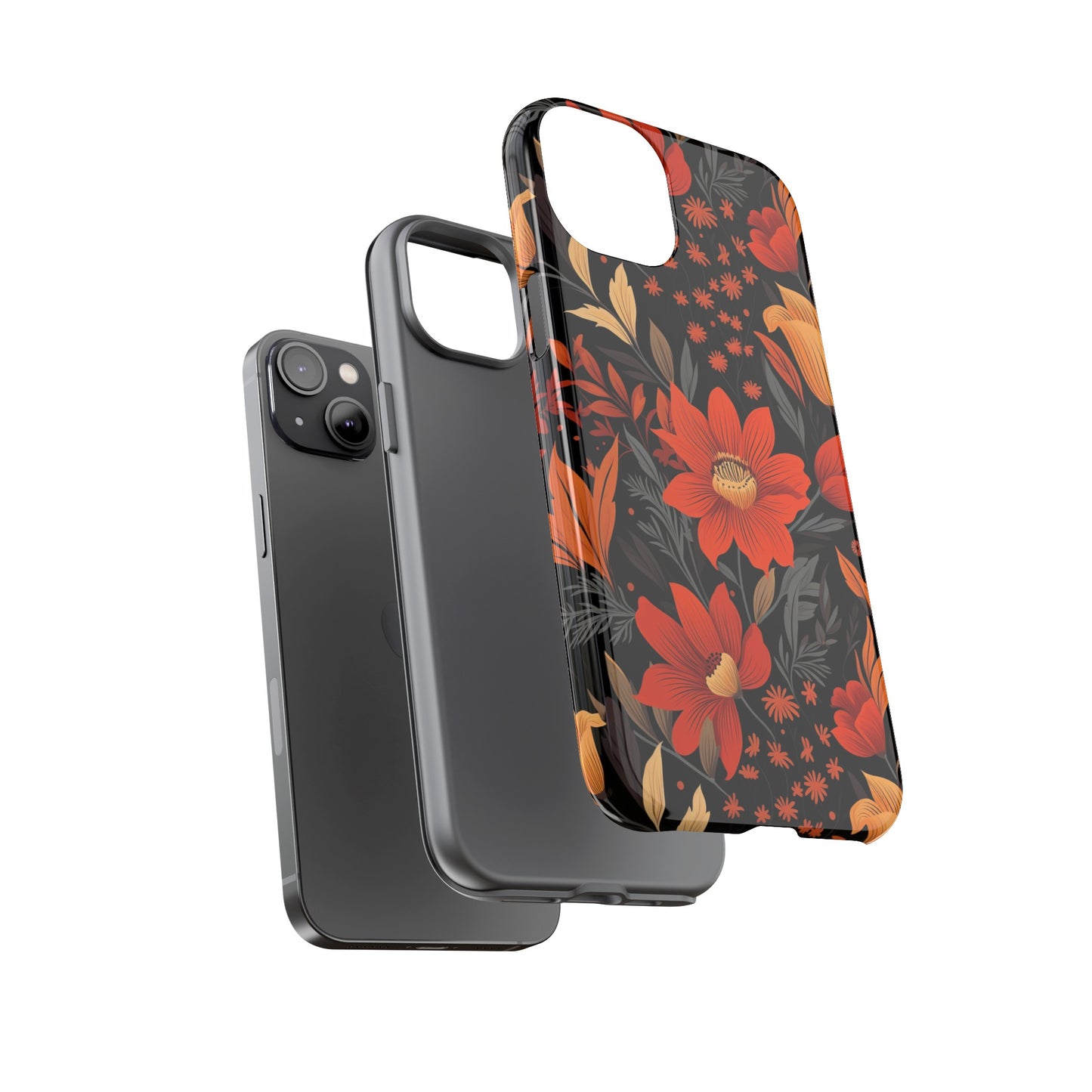 Autumn Blossom Noir: A Dark Floral Canvas Tough Case