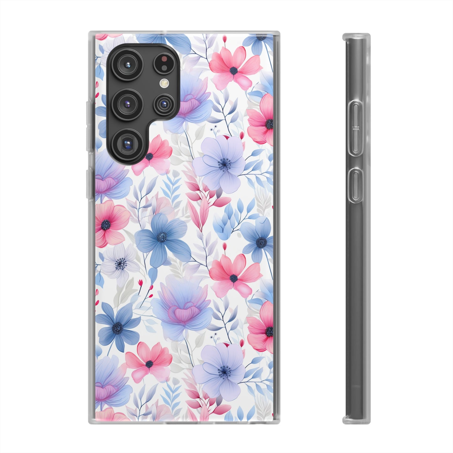 Floral Whispers - Soft Hues of Violets, Pinks, and Blues - Flexi Phone Case Phone Case Pattern Symphony   