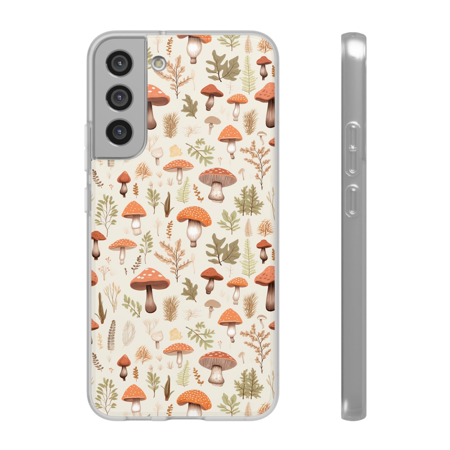 Mushroom Haven - Autumnal Tones Botanical illustration - Flexible Phone Case