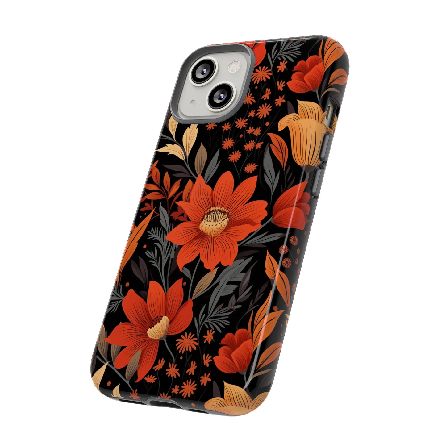 Autumn Blossom Noir: A Dark Floral Canvas Tough Case