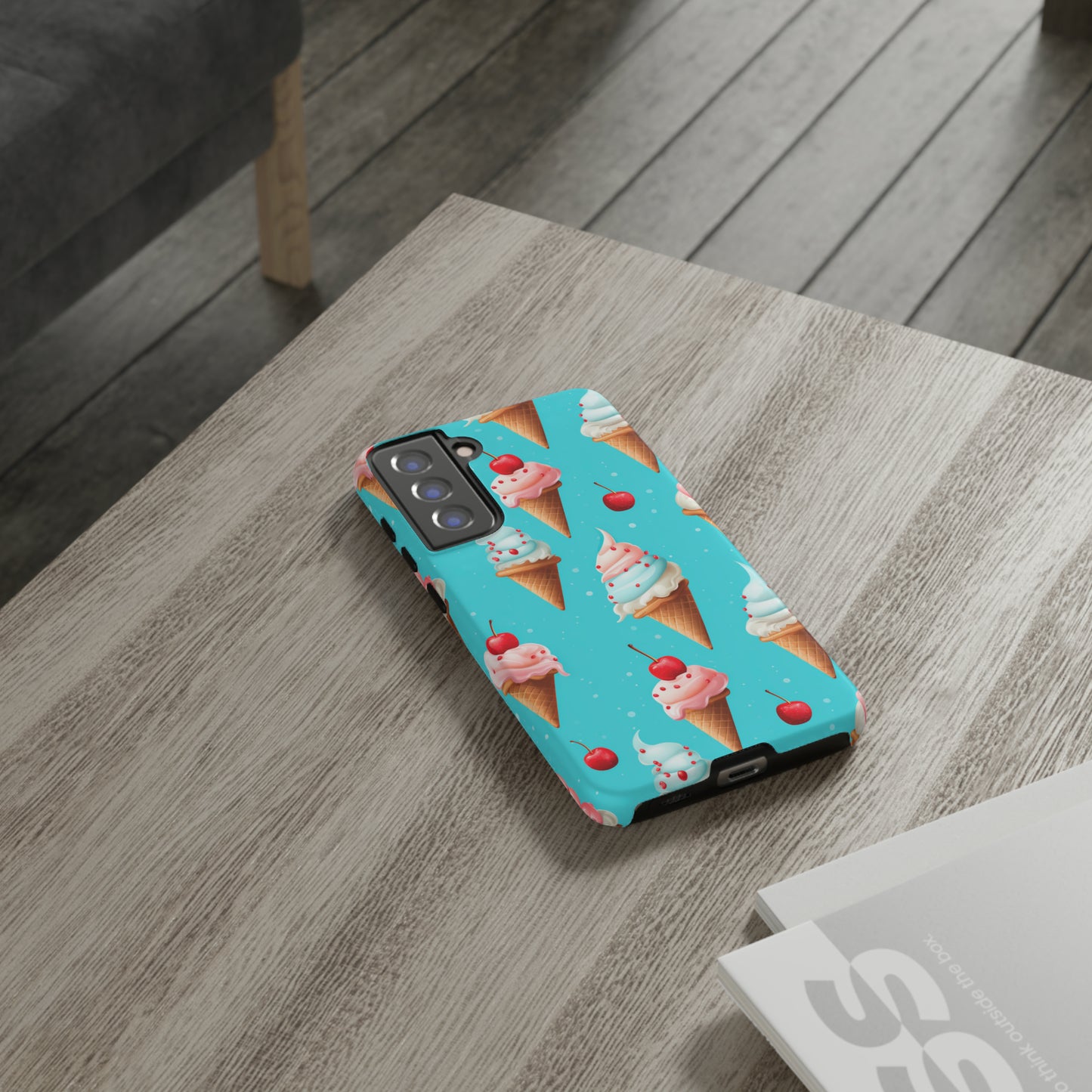 Sundae Funday - Ice Cream Cone Pattern Phone Case - iPhone & Samsung Compatible Phone Case Pattern Symphony Samsung Galaxy S21 FE Matte 