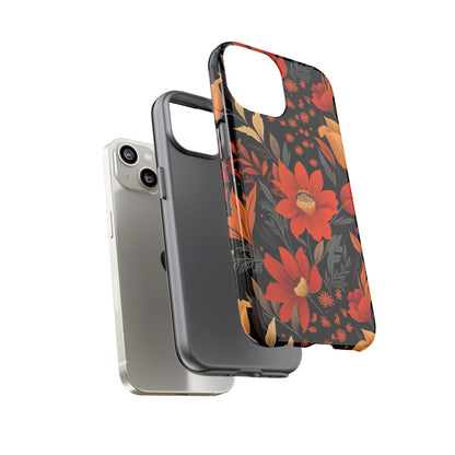 Autumn Blossom Noir: A Dark Floral Canvas Tough Case