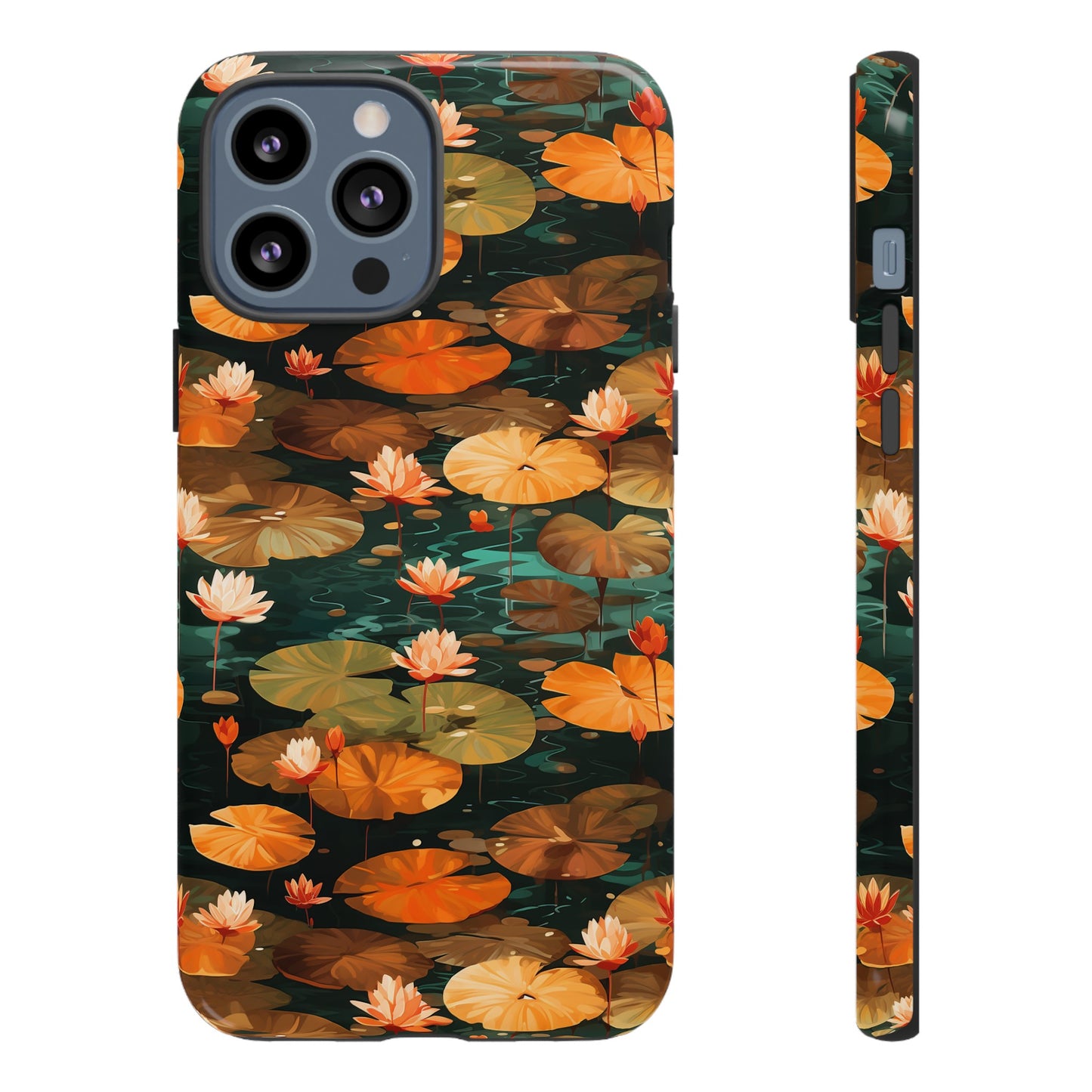 Orange Lotus Whisper: Autumn on the Water - Tough Phone Case