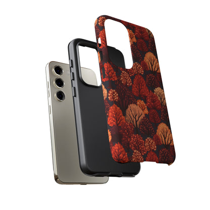 Crimson Forest: Autumn Trees in Vibrant Detail - Tough Phone Case