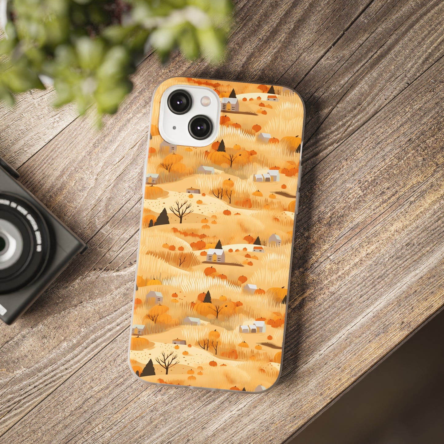 Harvest Homestead: Whimsical Autumn Villages - Flexible Phone Case