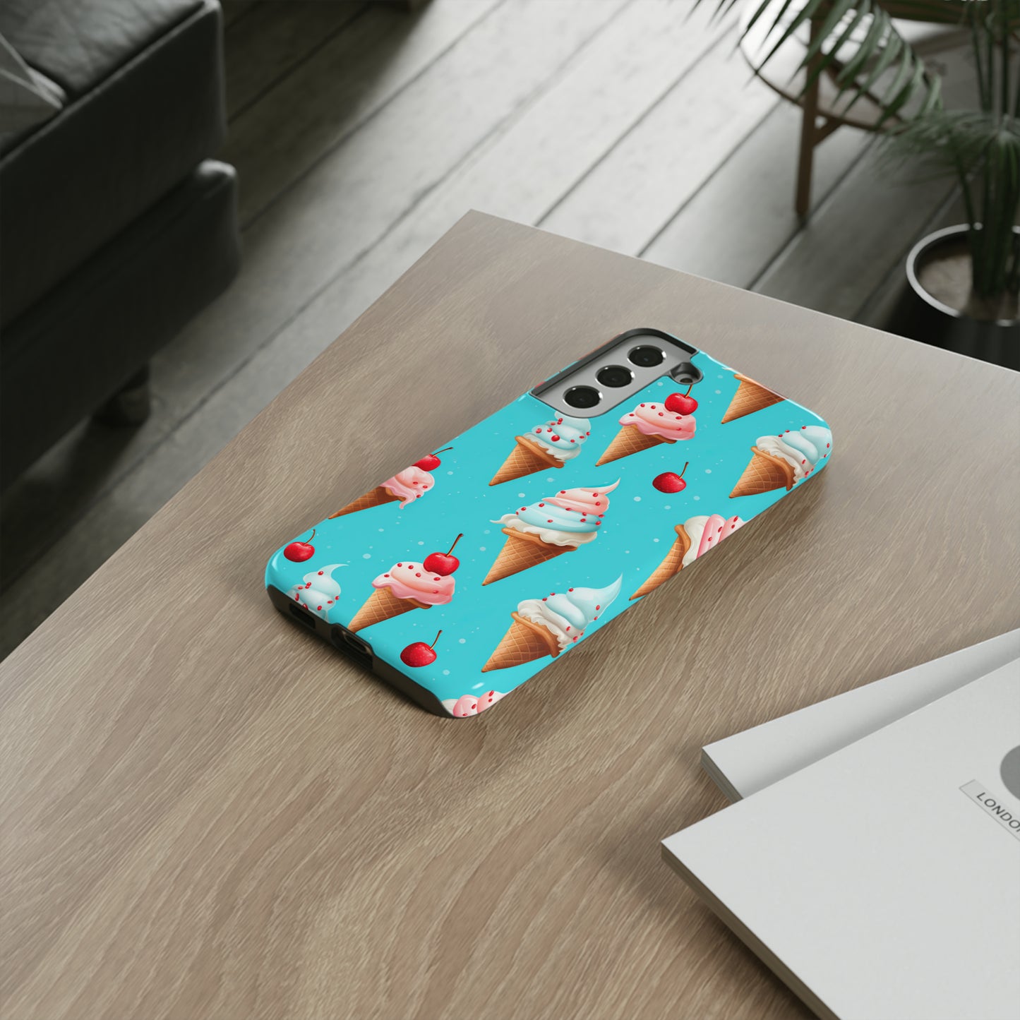 Sundae Funday - Ice Cream Cone Pattern Phone Case - iPhone & Samsung Compatible Phone Case Pattern Symphony Samsung Galaxy S22 Plus Glossy 