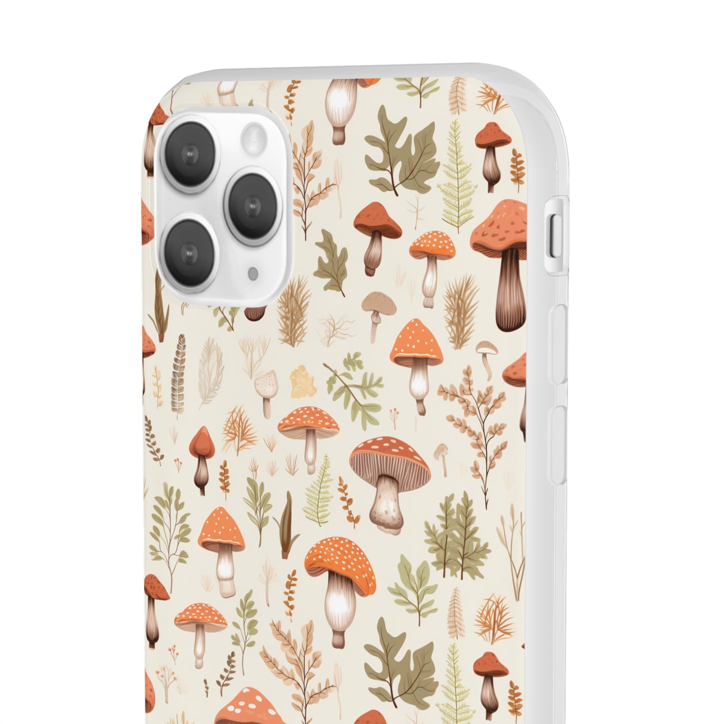 Mushroom Haven - Autumnal Tones Botanical illustration - Flexible Phone Case