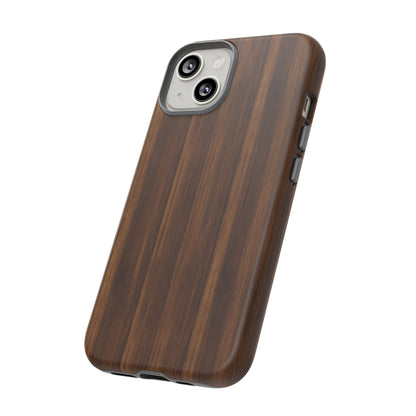 Luxurious Faux Dark Walnut Essence Phone Case - Rich and Refined Natural Wood Design - Tough Cases