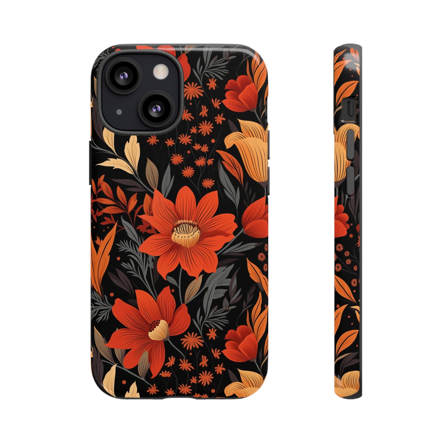 Autumn Blossom Noir: A Dark Floral Canvas Tough Case