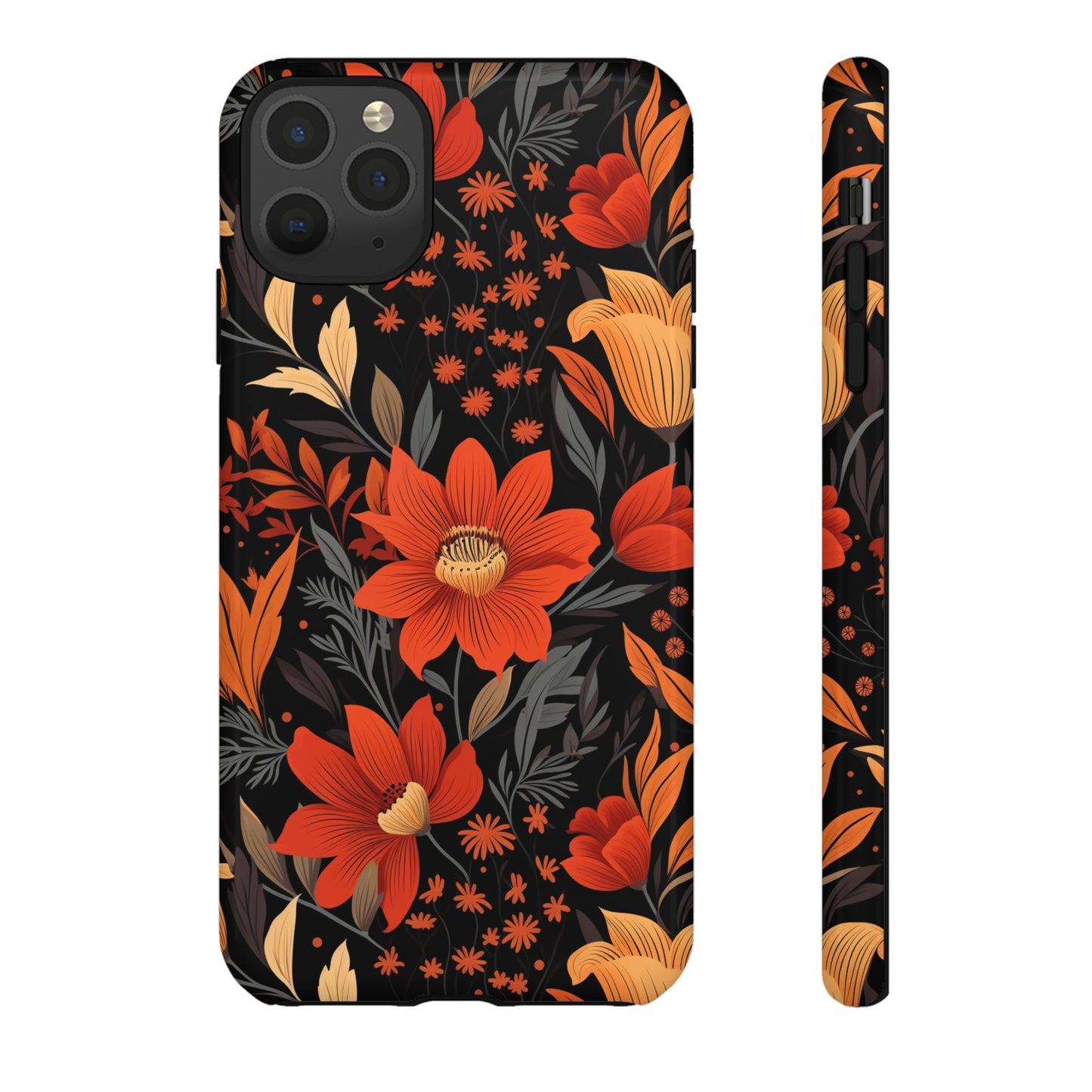 Autumn Blossom Noir: A Dark Floral Canvas Tough Case