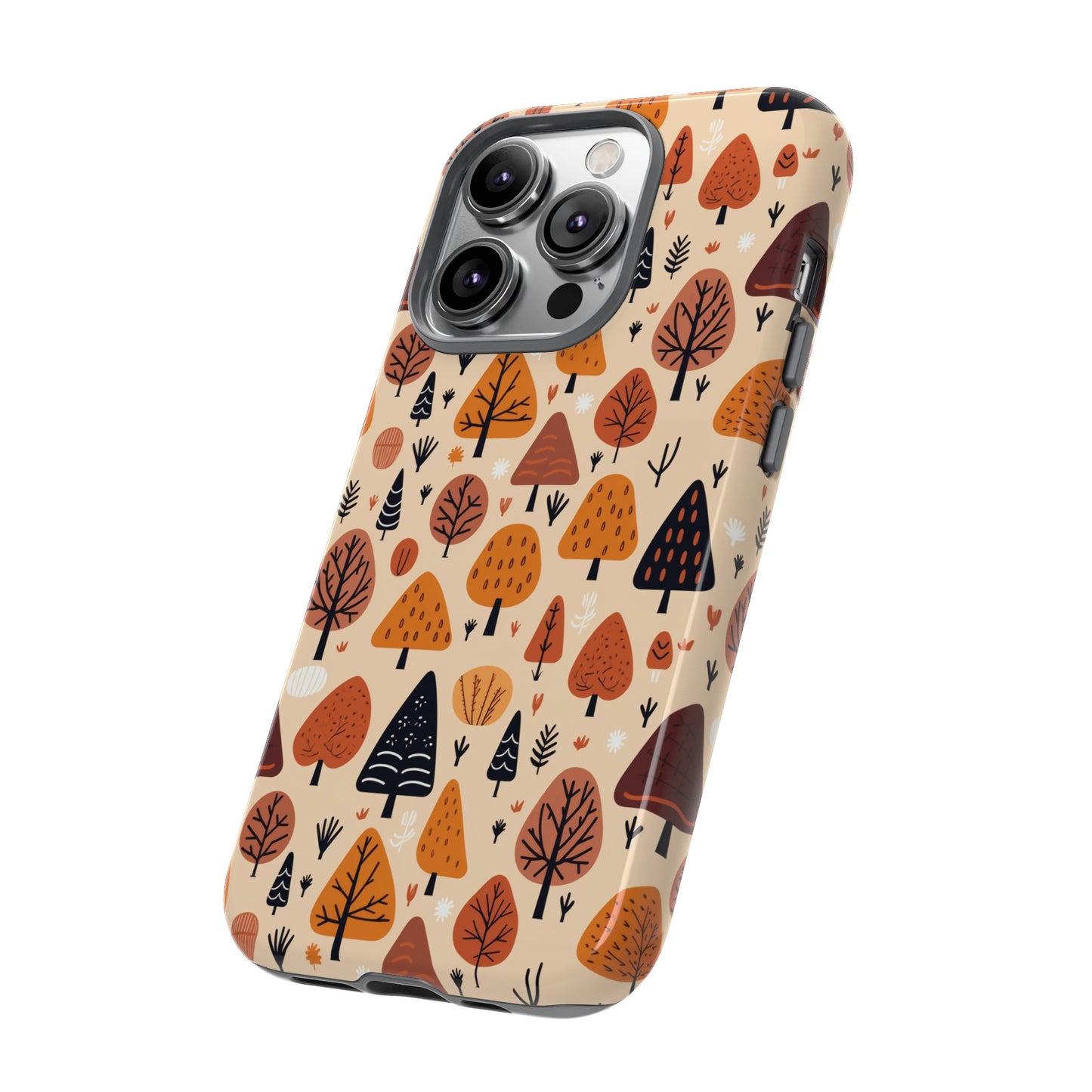 Terracotta Tree Tapestry: A Playful Autumn Mosaic - Tough Phone Case