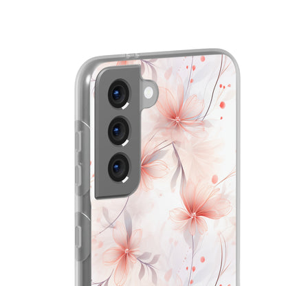 Whispering Petals: Subtle Grey & Pastel Red Gradient Phone Case