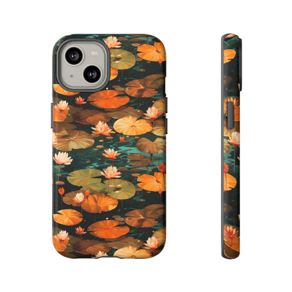 Orange Lotus Whisper: Autumn on the Water - Tough Phone Case