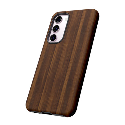 Luxurious Faux Dark Walnut Essence Phone Case - Rich and Refined Natural Wood Design - Tough Cases