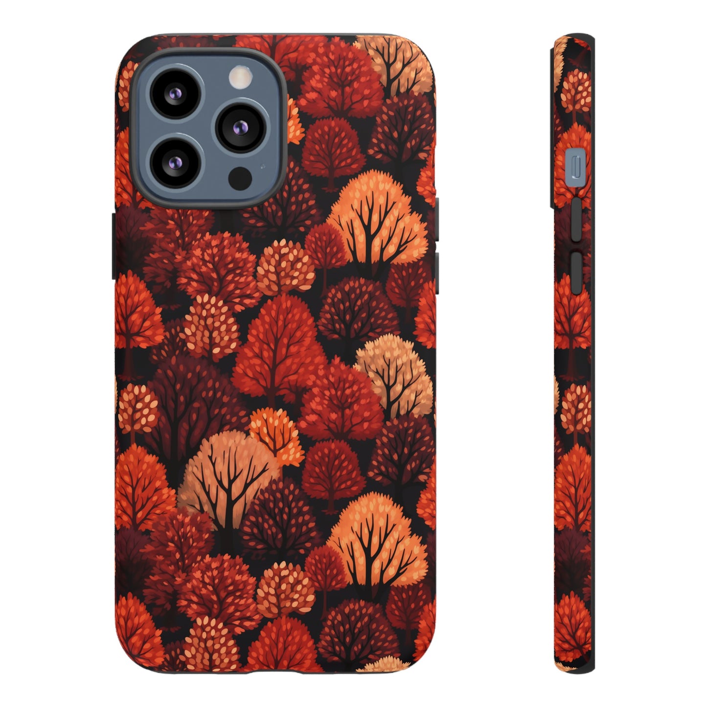 Crimson Forest: Autumn Trees in Vibrant Detail - Tough Phone Case