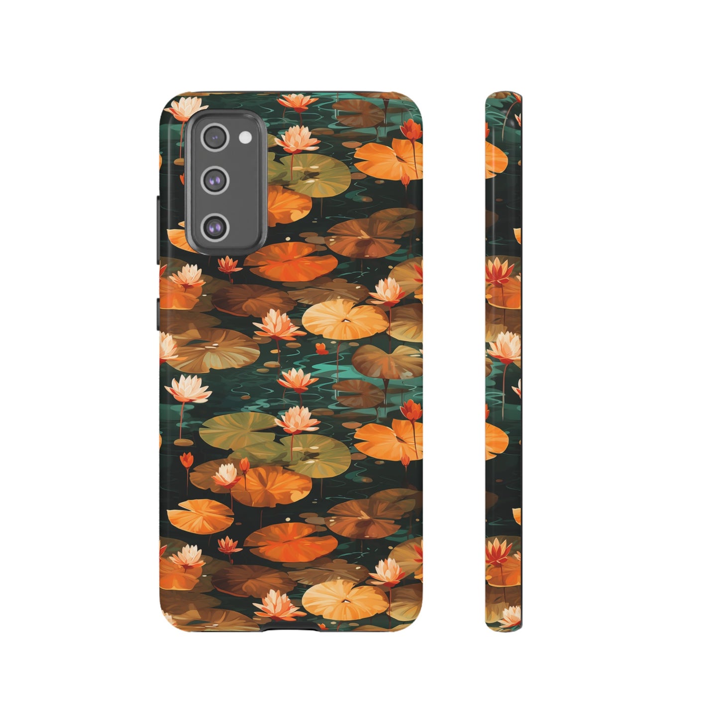 Orange Lotus Whisper: Autumn on the Water - Tough Phone Case