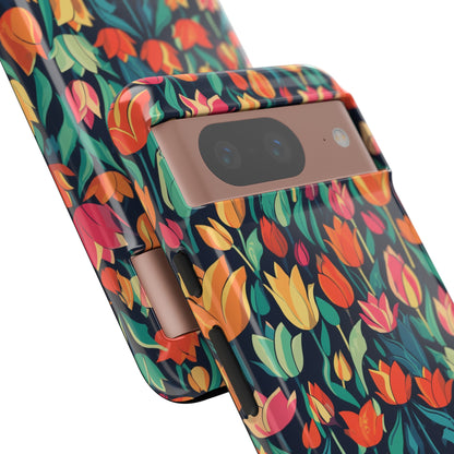 Tulip Medley Tough Phone Case - Vibrant Spring Floral Design