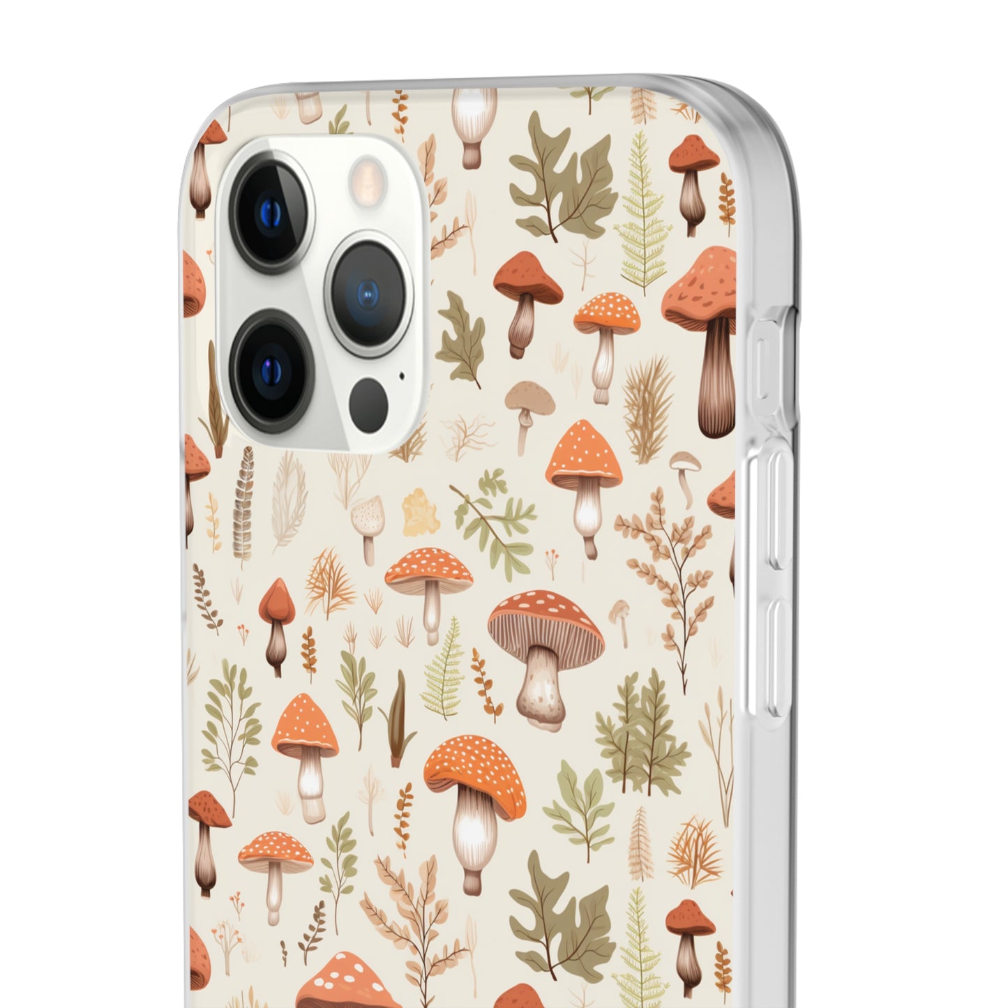 Mushroom Haven - Autumnal Tones Botanical illustration - Flexible Phone Case