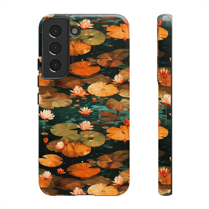 Orange Lotus Whisper: Autumn on the Water - Tough Phone Case