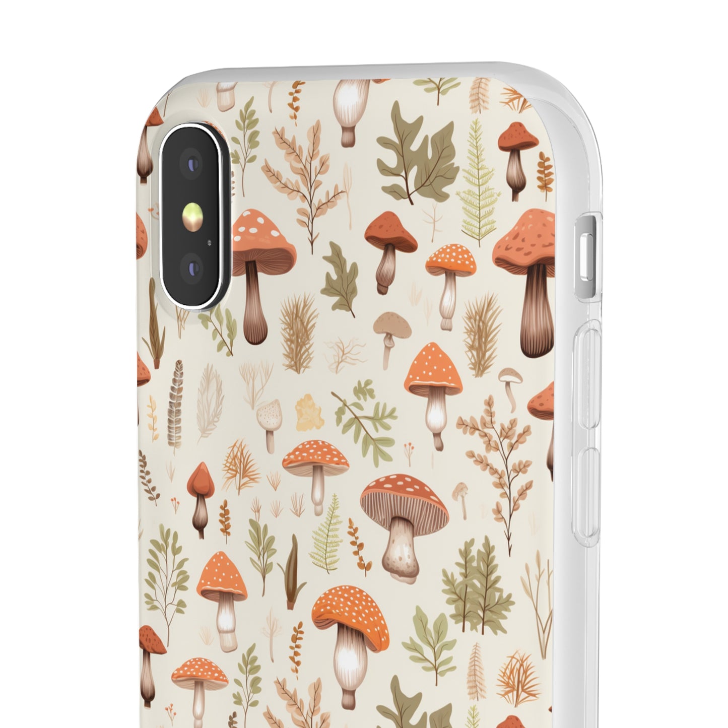 Mushroom Haven - Autumnal Tones Botanical illustration - Flexible Phone Case