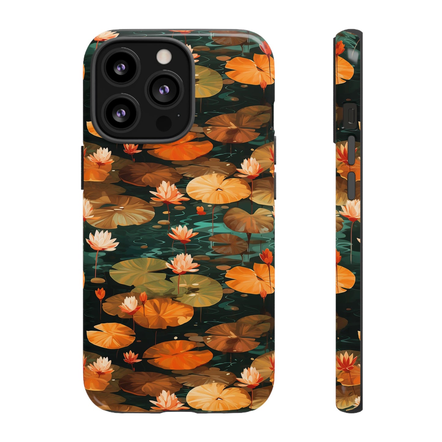 Orange Lotus Whisper: Autumn on the Water - Tough Phone Case