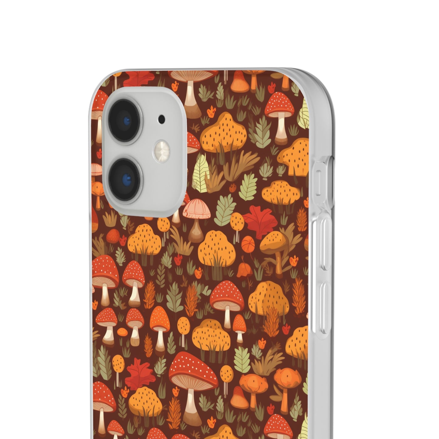 Autumn Spore Wonderland: Enchanting Mushroom and Leaf Designs - Flexible Phone Case